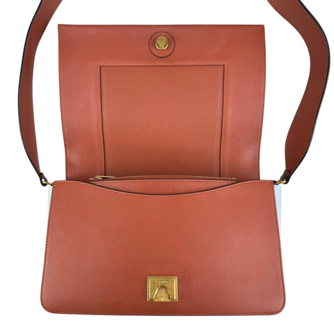 Celine Frame Shoulder Bag Brown Light Blue