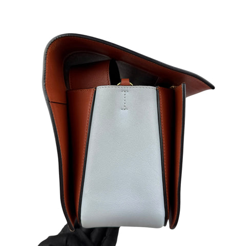 Celine Frame Shoulder Bag Brown Light Blue