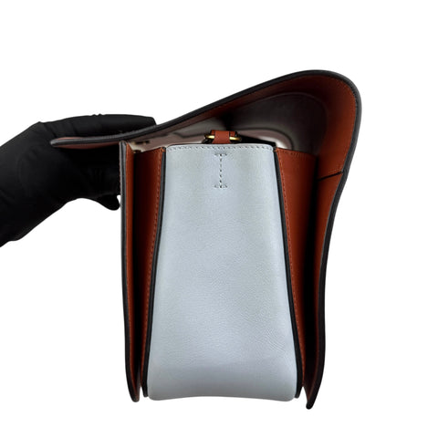 Celine Frame Shoulder Bag Brown Light Blue