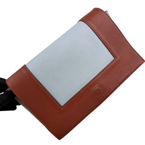 Celine Frame Shoulder Bag Brown Light Blue