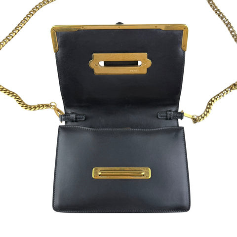 Pre-owned prada-city-calf-saffiano-leather-cahier-handbag