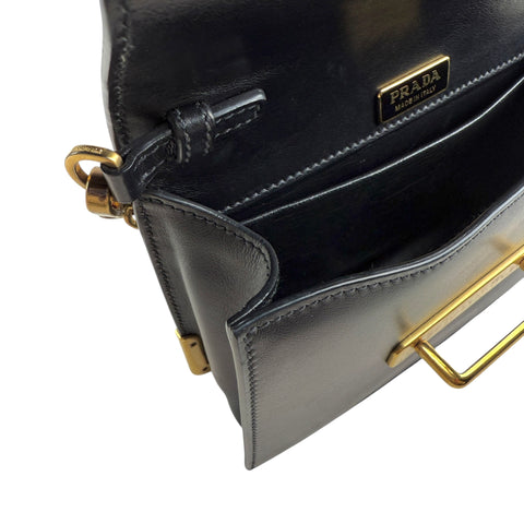 Pre-owned prada-city-calf-saffiano-leather-cahier-handbag