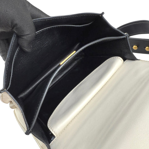 Prada City Calf And Saffiano Leather Cahier Crossbody Bag White/Black handbag