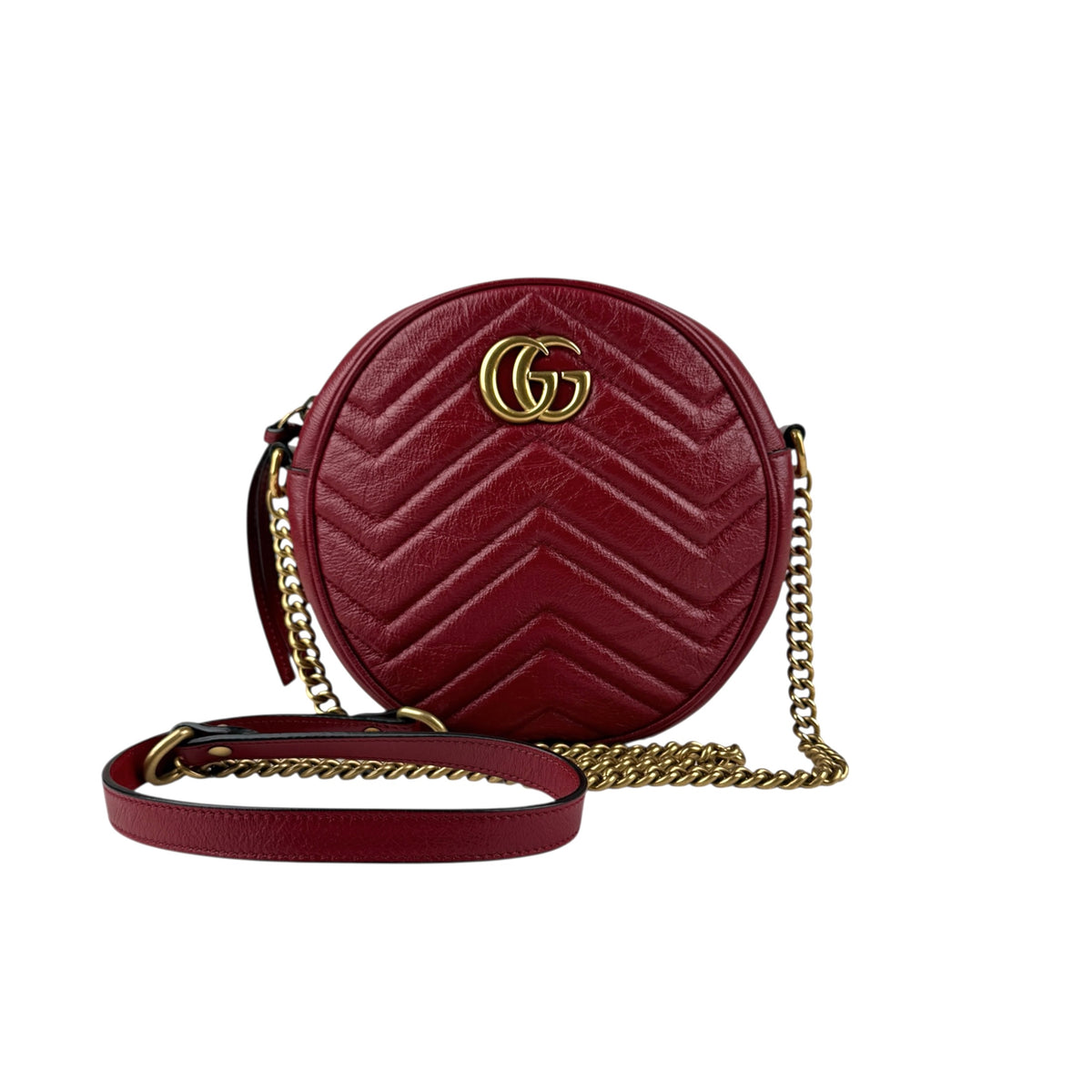 Gucci GG Marmont Round leather crossbody bag