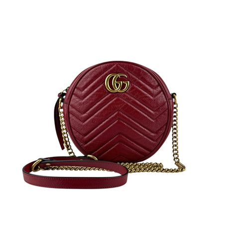 Gucci GG Marmont Round leather crossbody bag