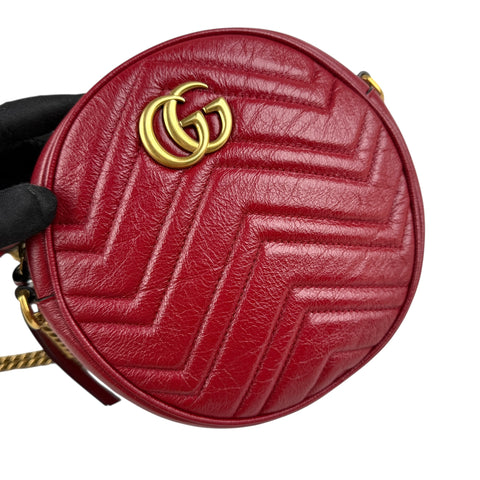 Gucci GG Marmont Round leather crossbody bag