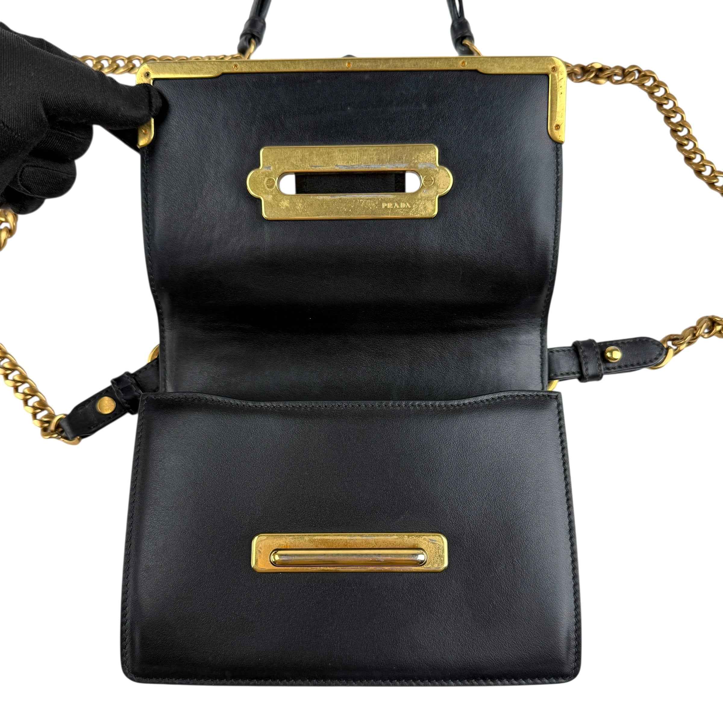 Prada City Calf And Saffiano Leather Cahier Crossbody Bag