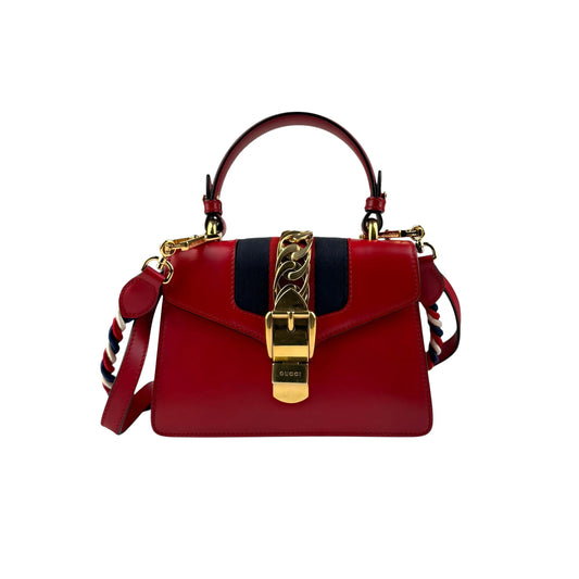 Gucci Sylvie Top Handle leather Shoulder Bag