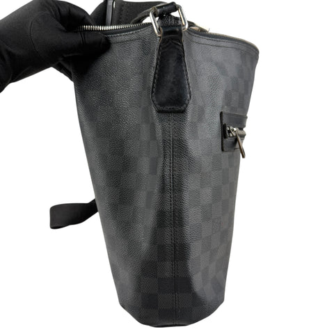 Louis Vuitton Damier Graphite Mick GM Leather Fabric Black Shoulder bag