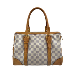 Pre-owned louis-vuitton-damier-azur-berkeley-bag back view