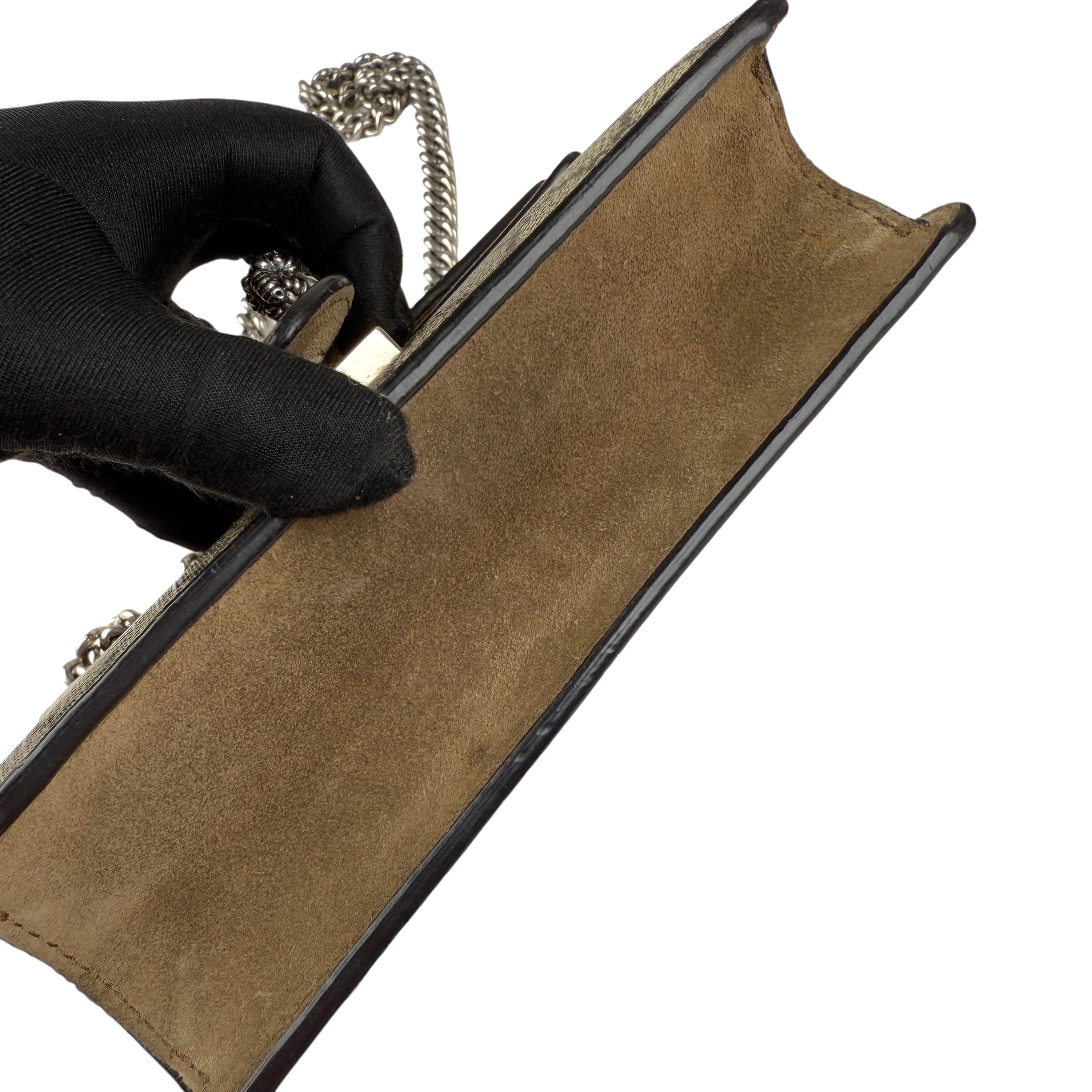 Pre-owned gucci-dionysus-shoulder-bag-gg-supreme-mini-brown-front