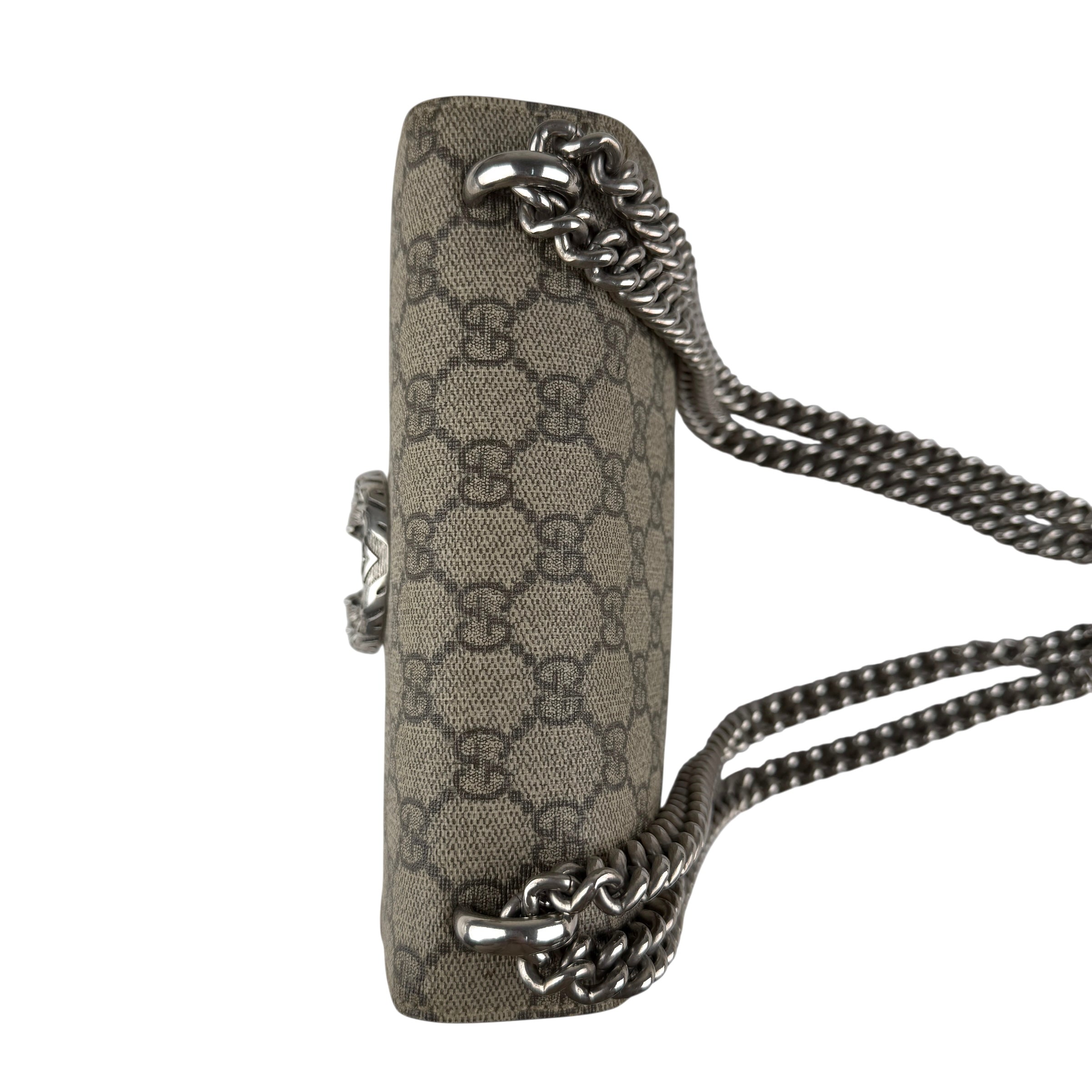 Pre-owned gucci-dionysus-shoulder-bag-gg-supreme-mini-brown-front