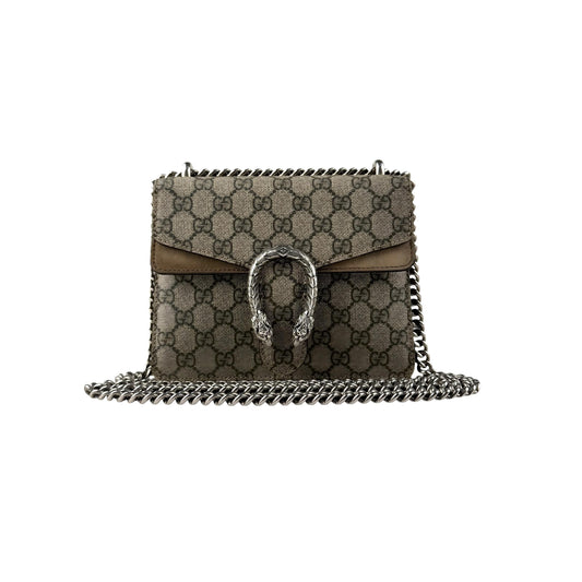Gucci Dionysus Shoulder Bag GG Supreme Mini Brown