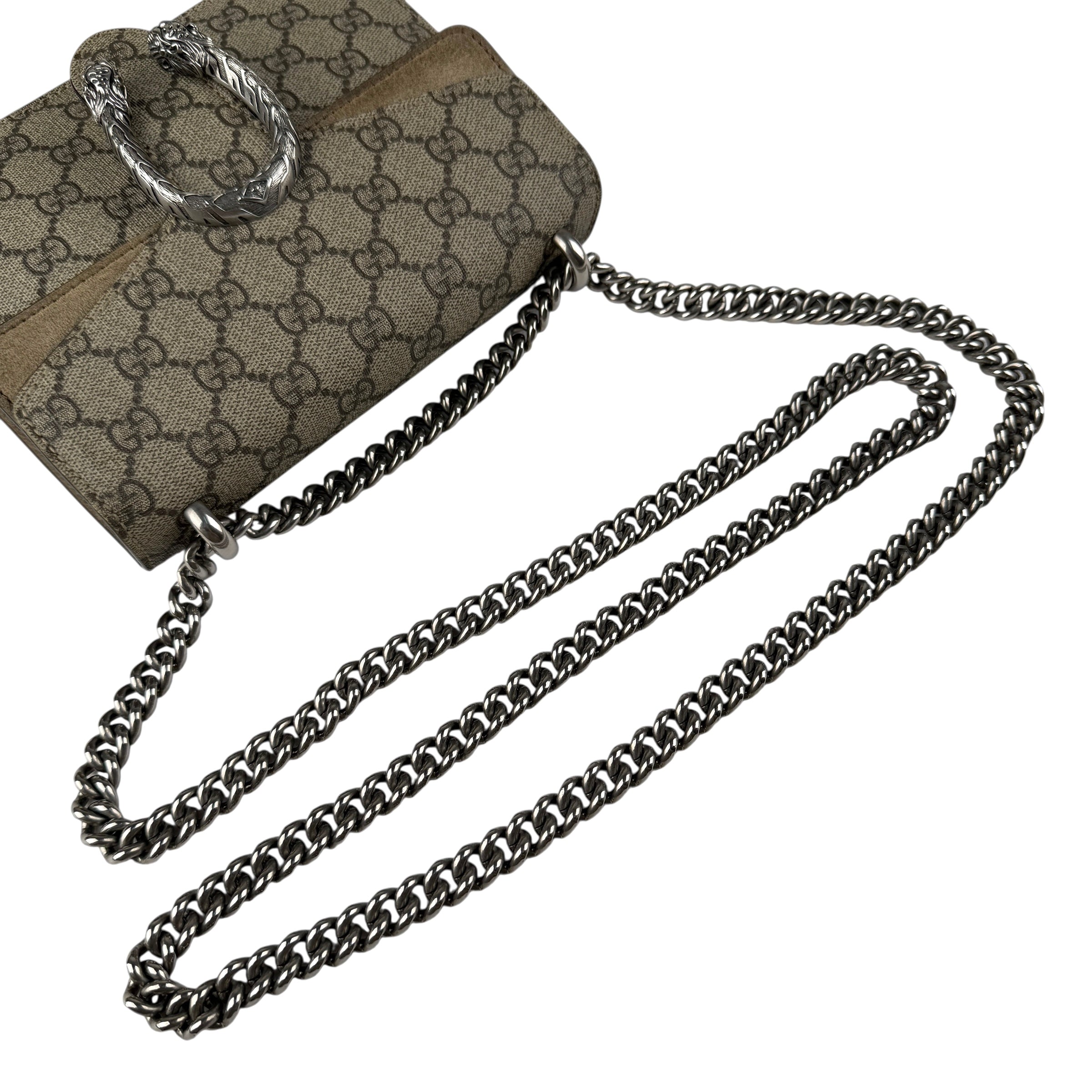 Pre-owned gucci-dionysus-shoulder-bag-gg-supreme-mini-brown-front