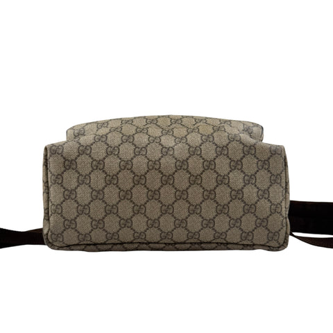 Pre-owned gucci-single-buckle-backpack-gg-supreme-canvas-brown