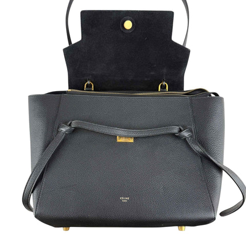 Celine Black Grained Calfskin Leather Micro Belt Bag