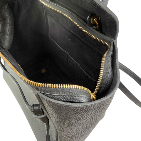 Celine Black Grained Calfskin Leather Micro Belt Bag