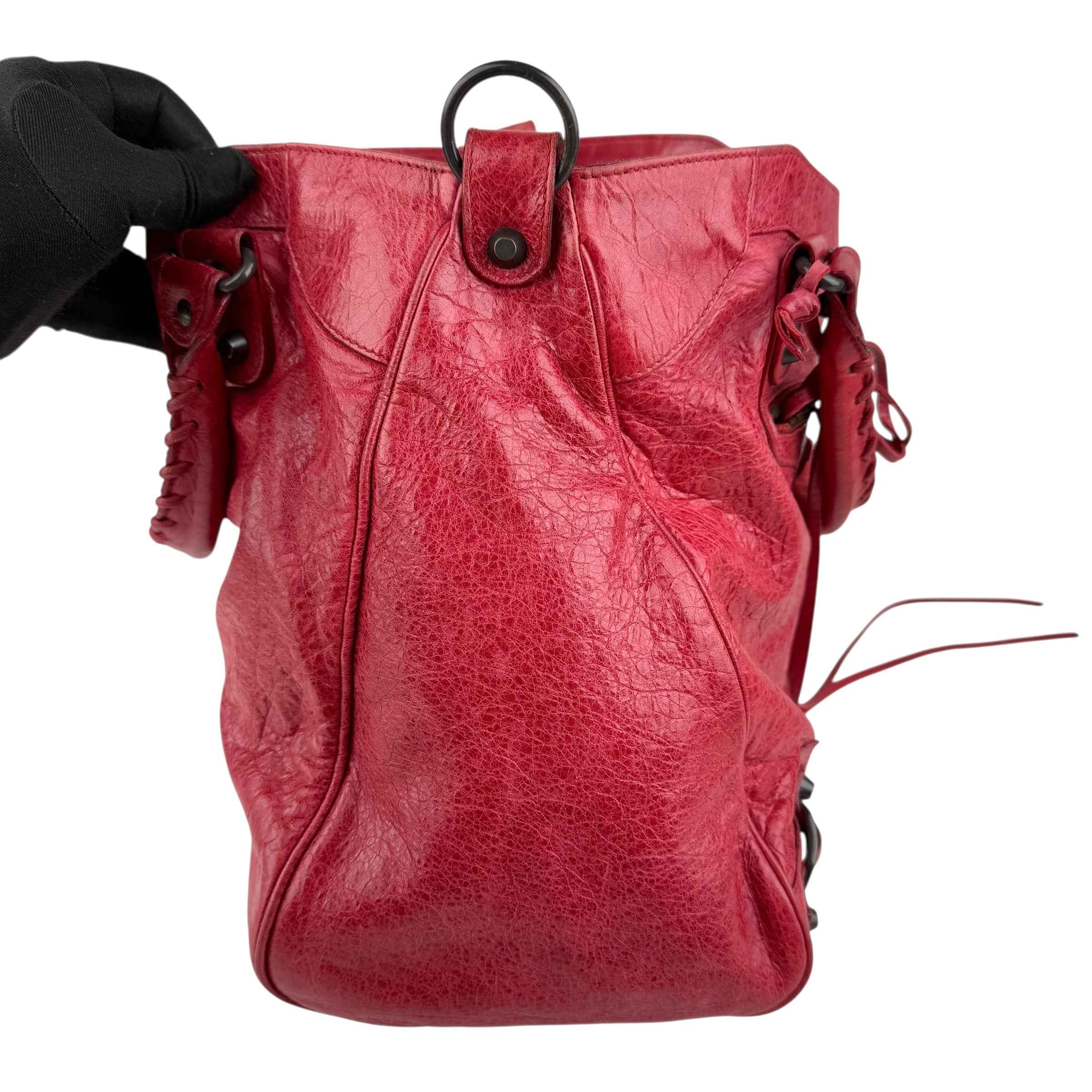 Balenciaga City Leather Shoulder Bag Red