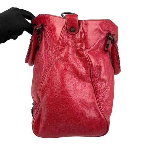 Balenciaga City Leather Shoulder Bag Red