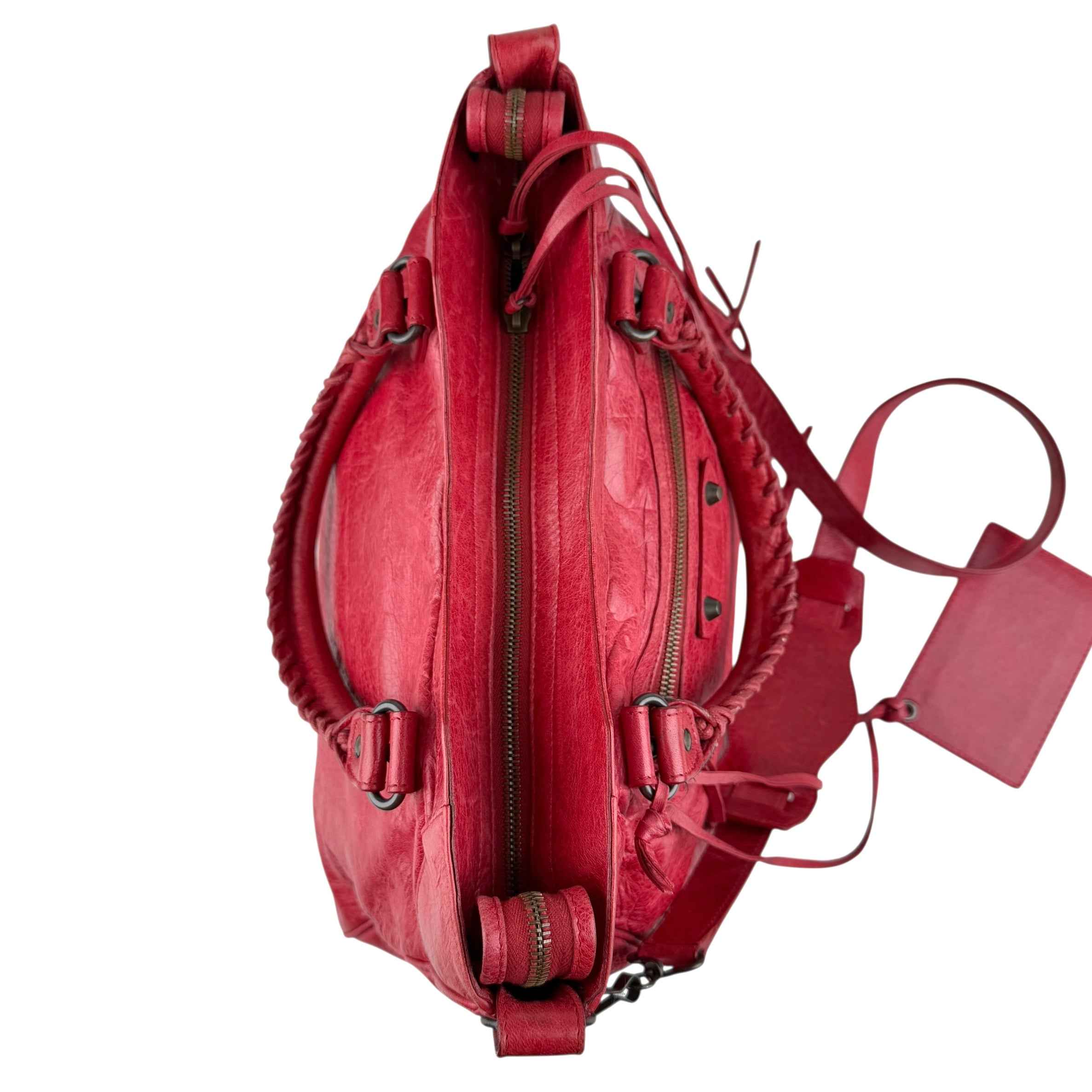 Balenciaga City Leather Shoulder Bag Red