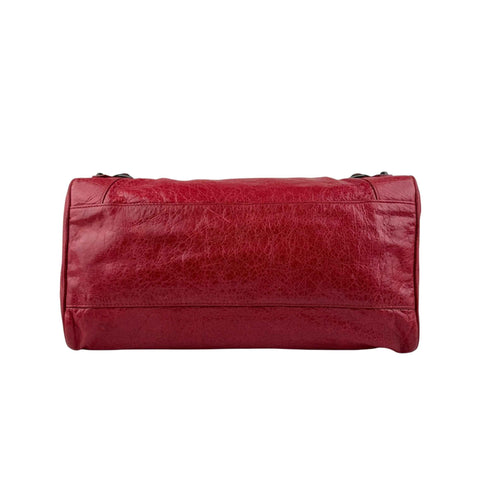 Balenciaga City Leather Shoulder Bag Red