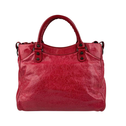 Balenciaga City Leather Shoulder Bag Red