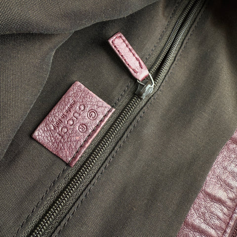 Gucci Red Guccissima Bamboo D Ring Hobo Dark red