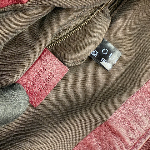 Gucci Red Guccissima Bamboo D Ring Hobo Dark red