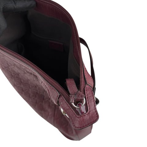 Gucci Red Guccissima Bamboo D Ring Hobo Dark red