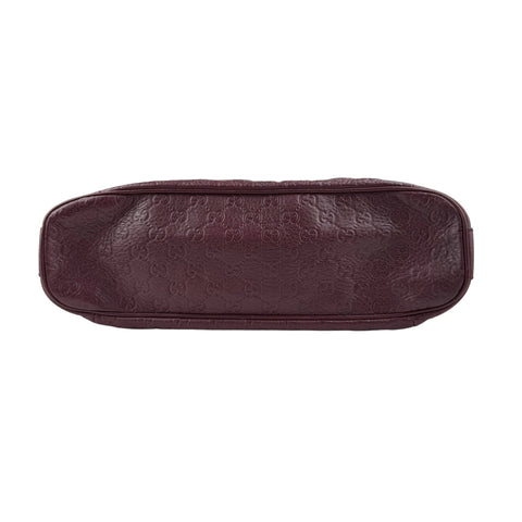 Gucci Red Guccissima Bamboo D Ring Hobo Dark red