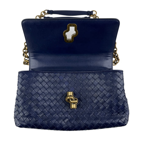 Bottega Veneta Blue Quilted Leather Olimpia Knot Shoulder Bag