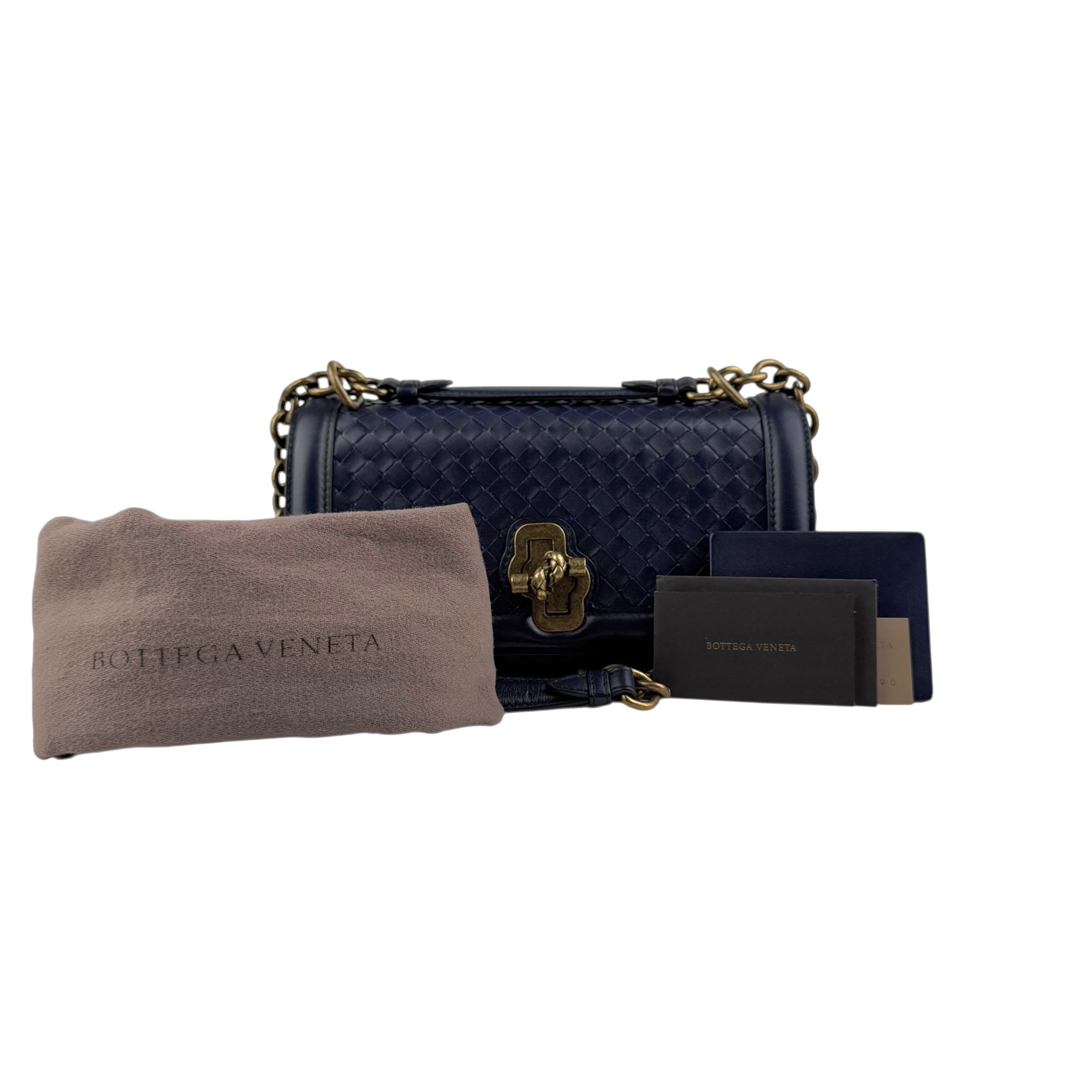 bottega veneta blue quilted leather olimpia knot shoulder bag accessory