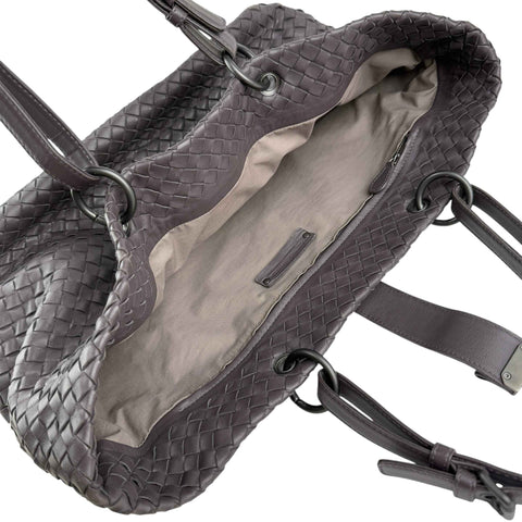 Bottega Veneta Roma Brown Intrecciato Leather Tote Bag