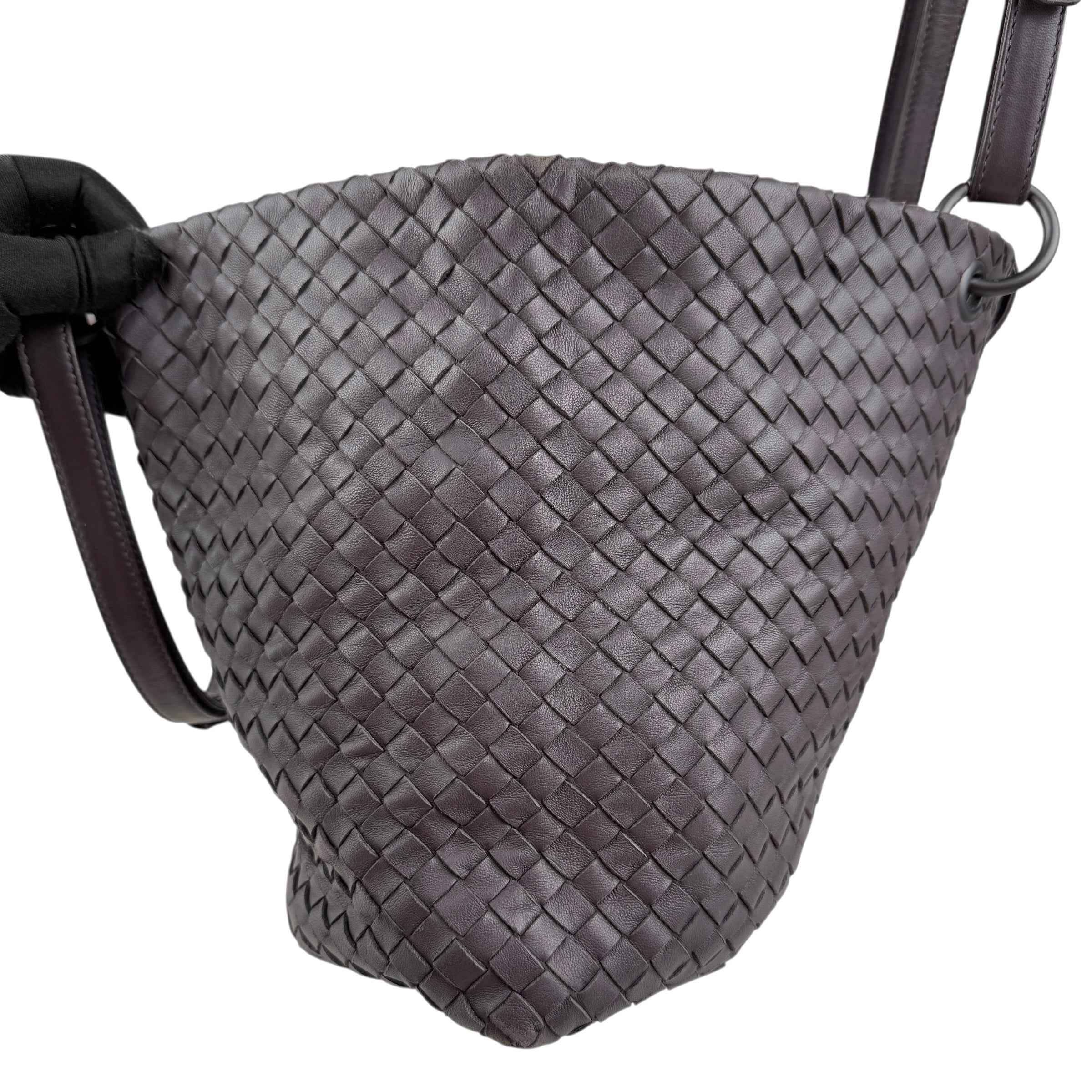 Bottega Veneta Roma Brown Intrecciato Leather Tote Bag
