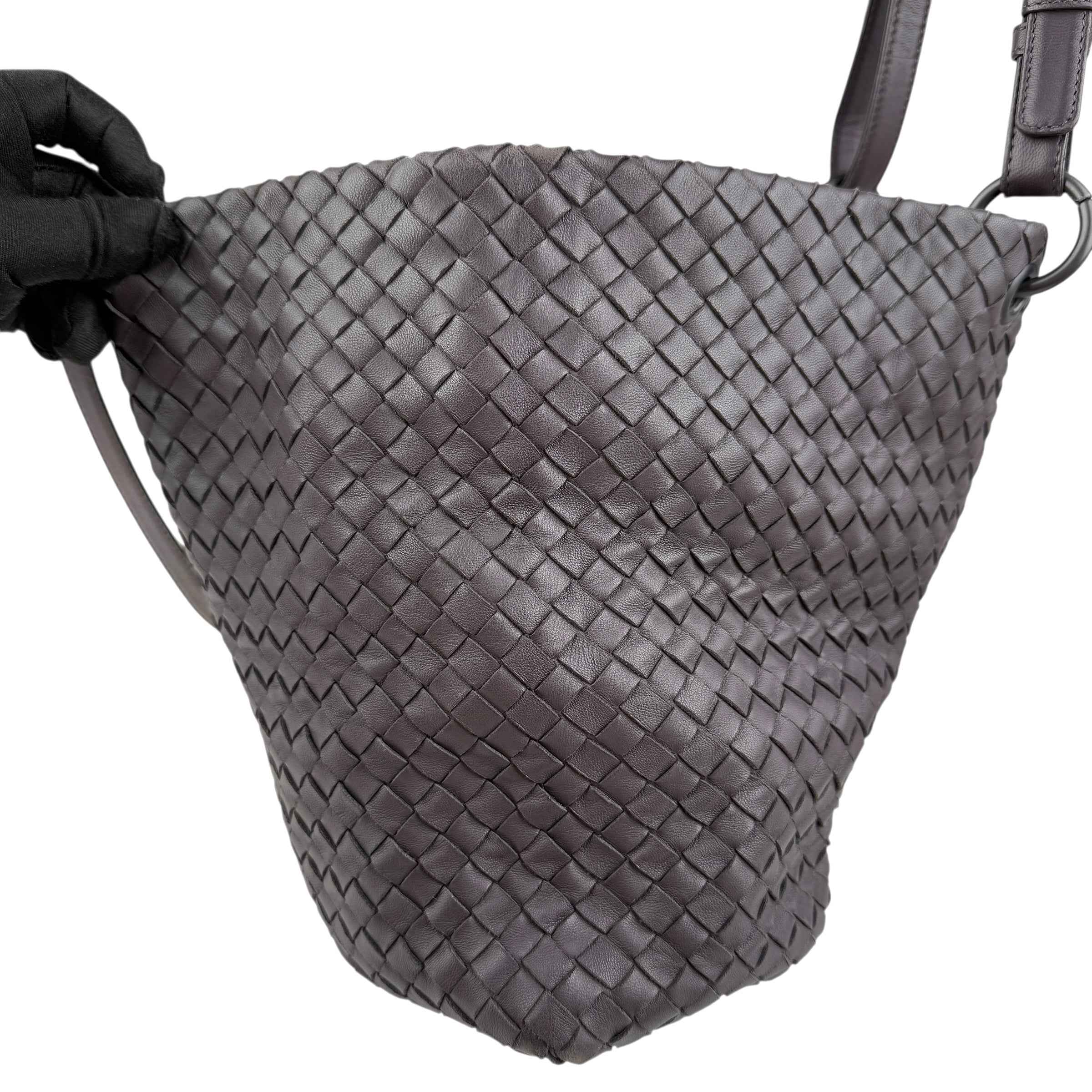 Bottega Veneta Roma Brown Intrecciato Leather Tote Bag