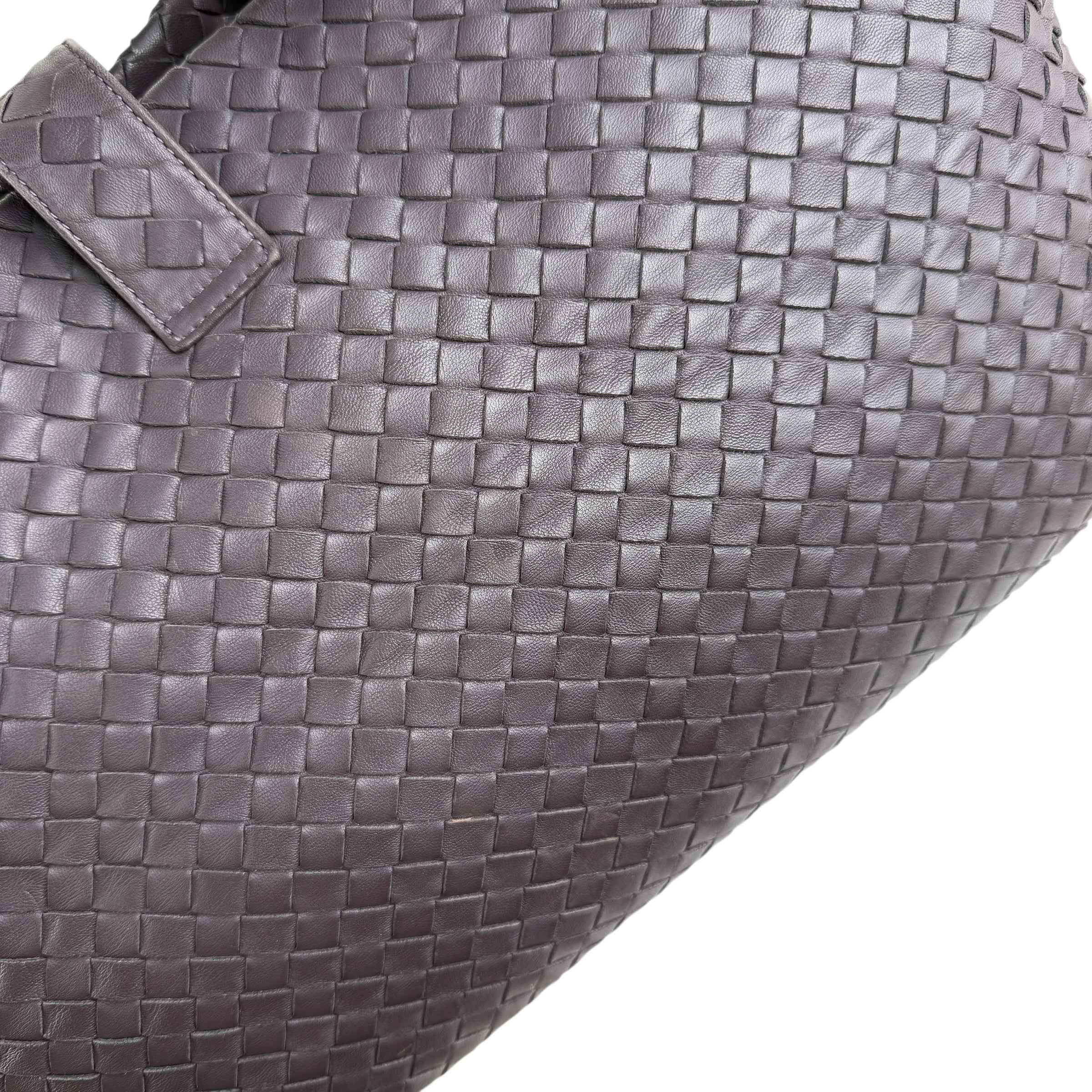 Bottega Veneta Roma Brown Intrecciato Leather Tote Bag