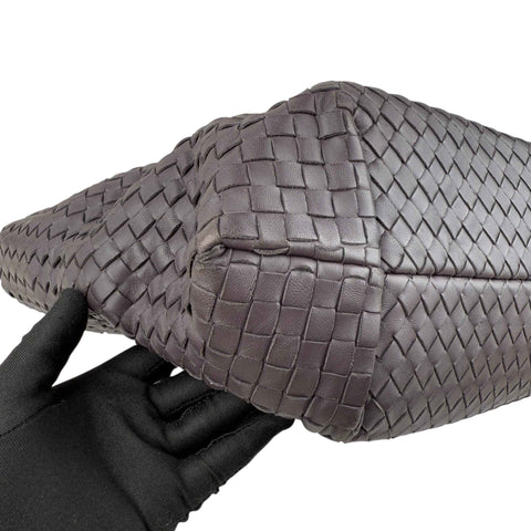 Bottega Veneta Roma Brown Intrecciato Leather Tote Bag