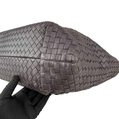 Bottega Veneta Roma Brown Intrecciato Leather Tote Bag