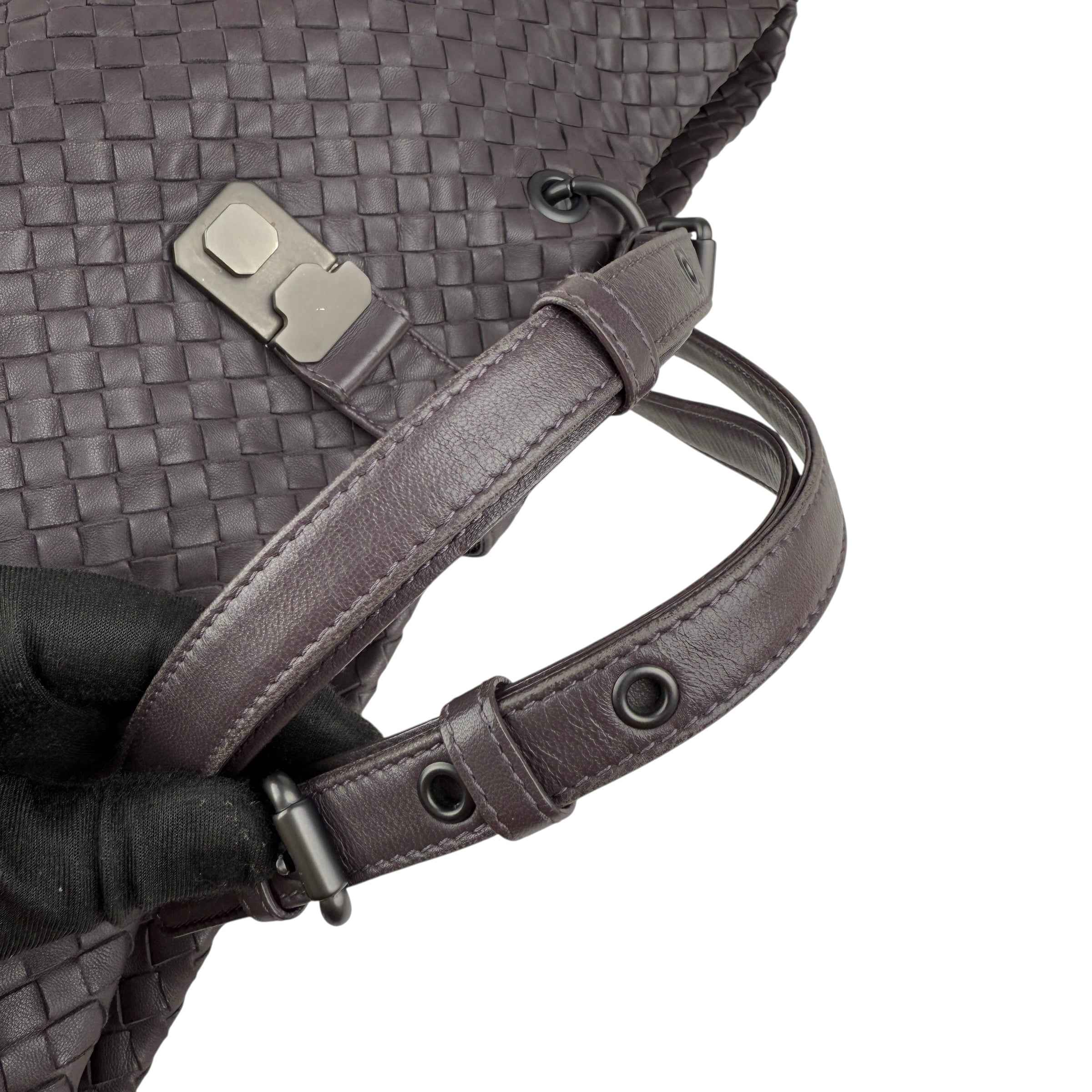 Bottega Veneta Roma Brown Intrecciato Leather Tote Bag