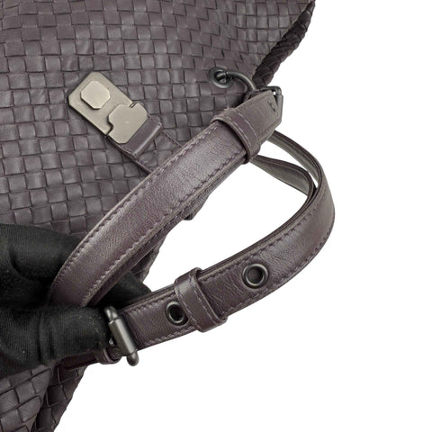 Bottega Veneta Roma Brown Intrecciato Leather Tote Bag