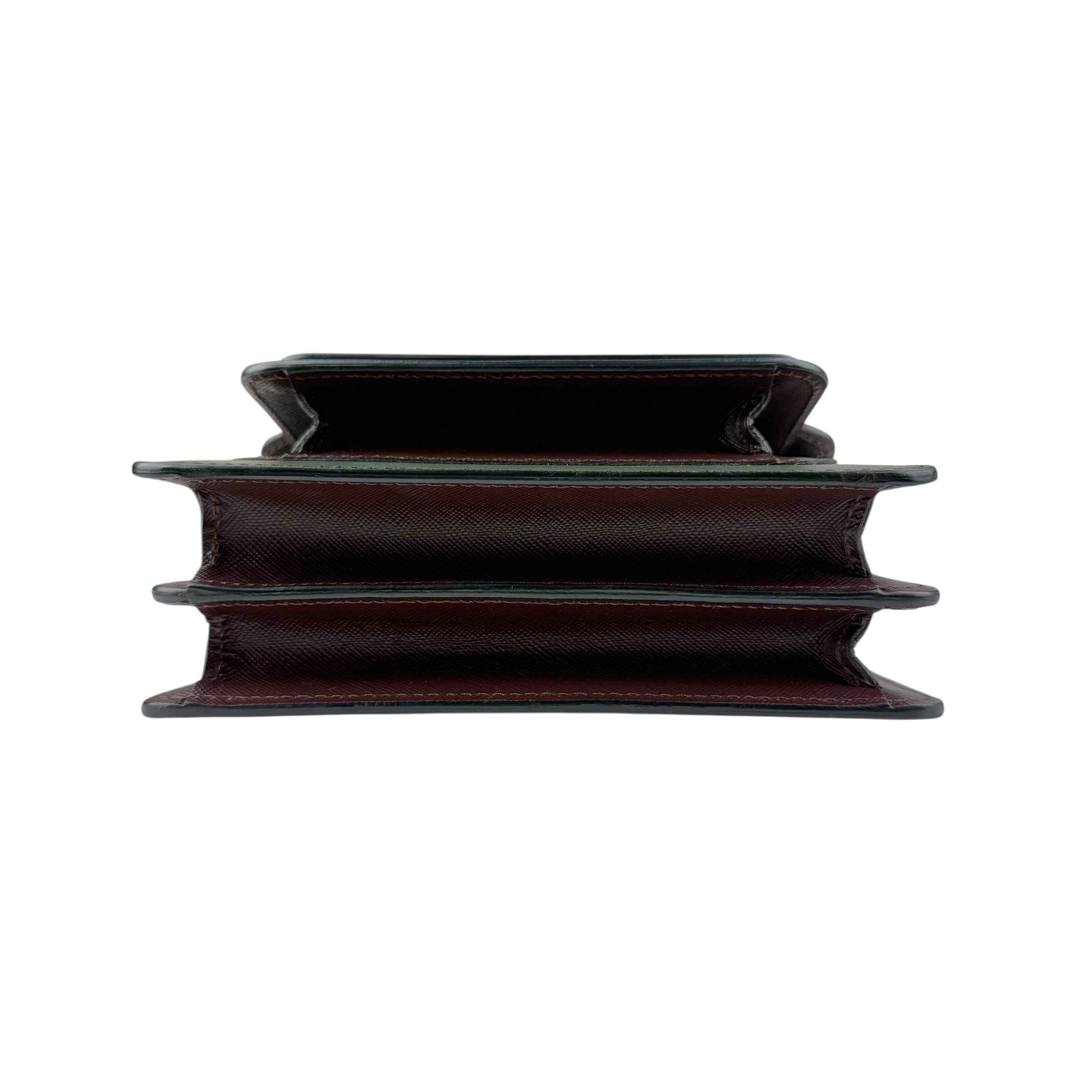 Marni Trunk Color Block Saffiano Leather Shoulder Bag