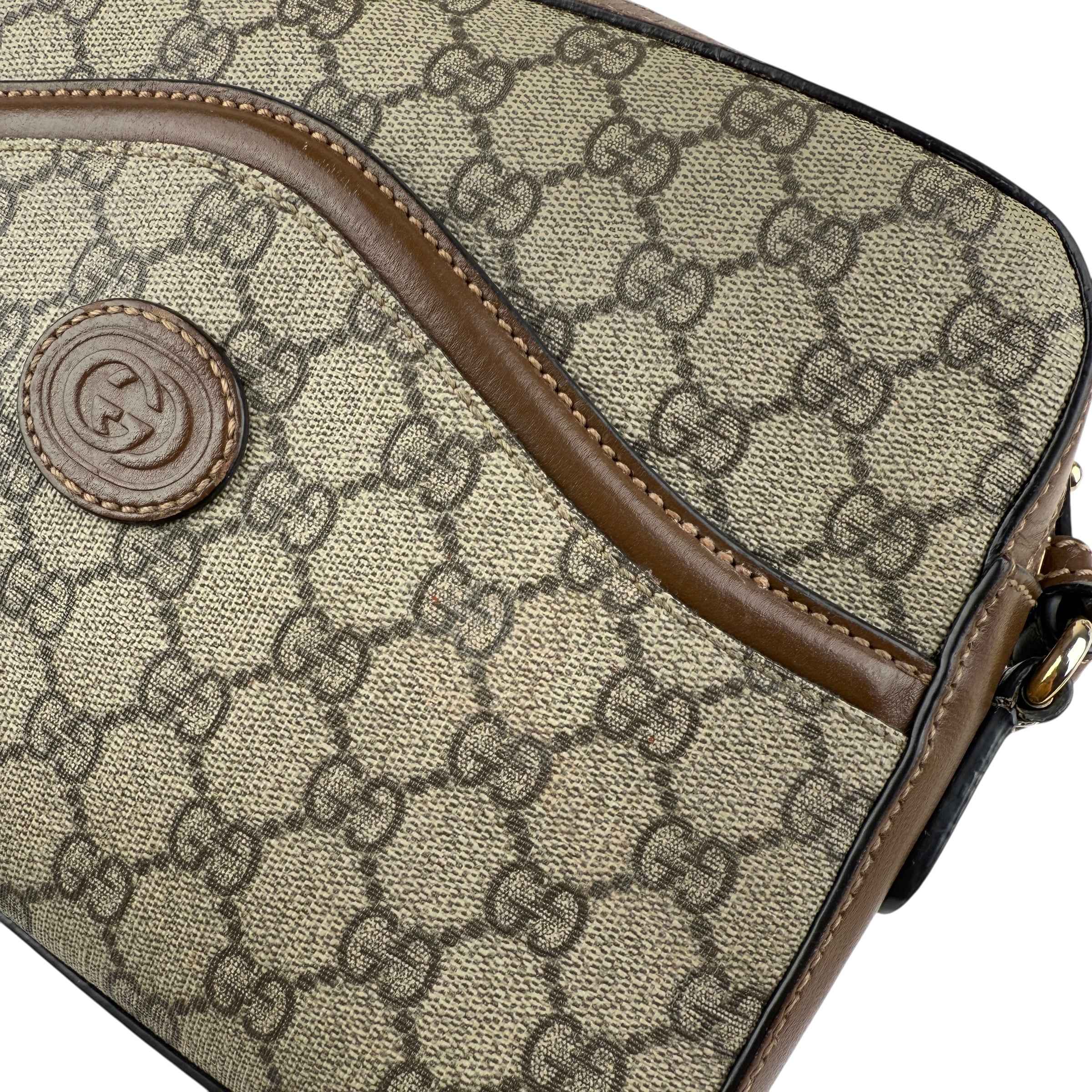 Gucci GG Supreme Messenger Brown Bag
