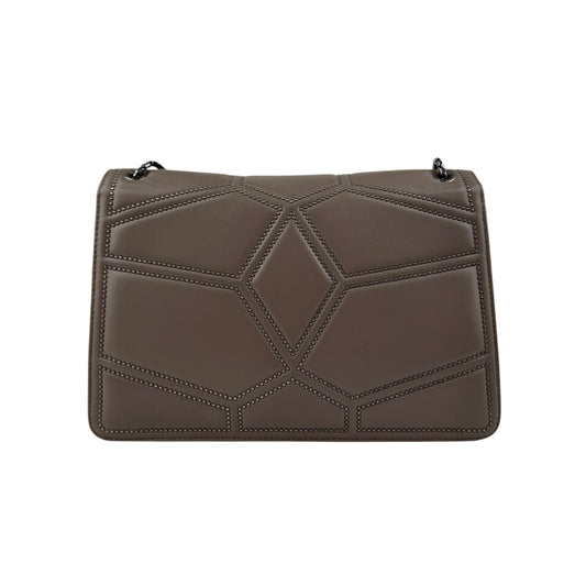 Pre-owned bulgari-serpenti-forever-moonrock-leather-bag back view