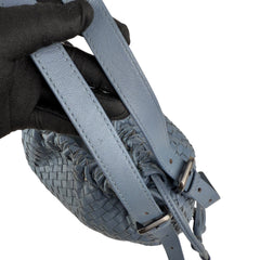 Bottega Veneta Intrecciato Blue Leather Shoulder Bag