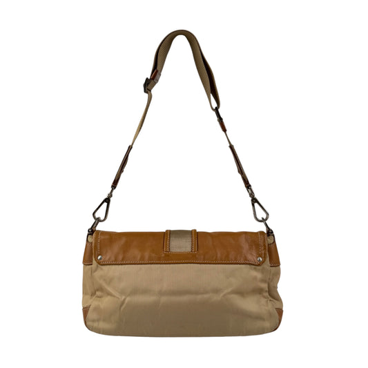 Pre-owned prada-shoulder-bag-brown-nylon back view