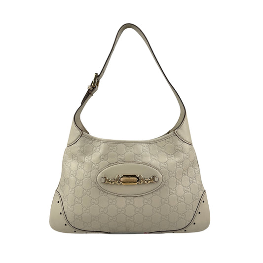 Gucci White Guccissima Jackie Leather Punch Hobo