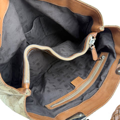 Pre-owned gucci-bamboo-monogram-large-tote-shoulder-bag