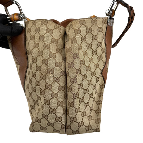 Gucci Bamboo Monogram Large Tote Shoulder Bag