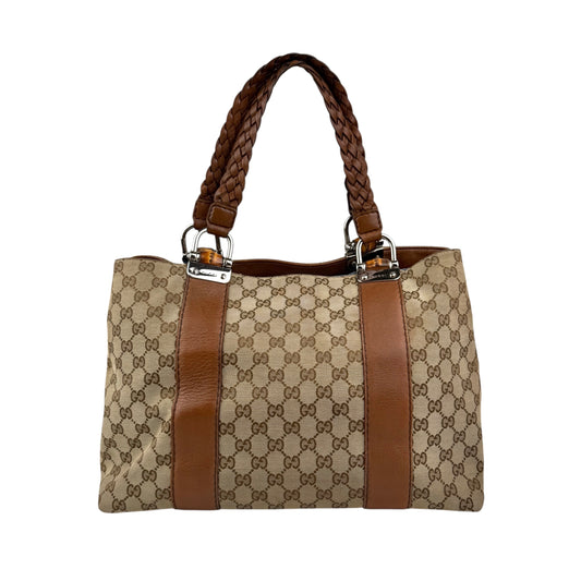 Gucci Bamboo Monogram Large Tote Shoulder Bag