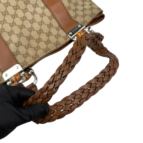 Gucci Bamboo Monogram Large Tote Shoulder Bag
